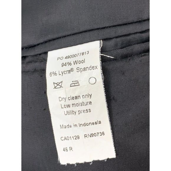 Mens Calvin Klein Size 46R Wool Blazer Suit Coat Jacket Black 5176 - Picture 5 of 8